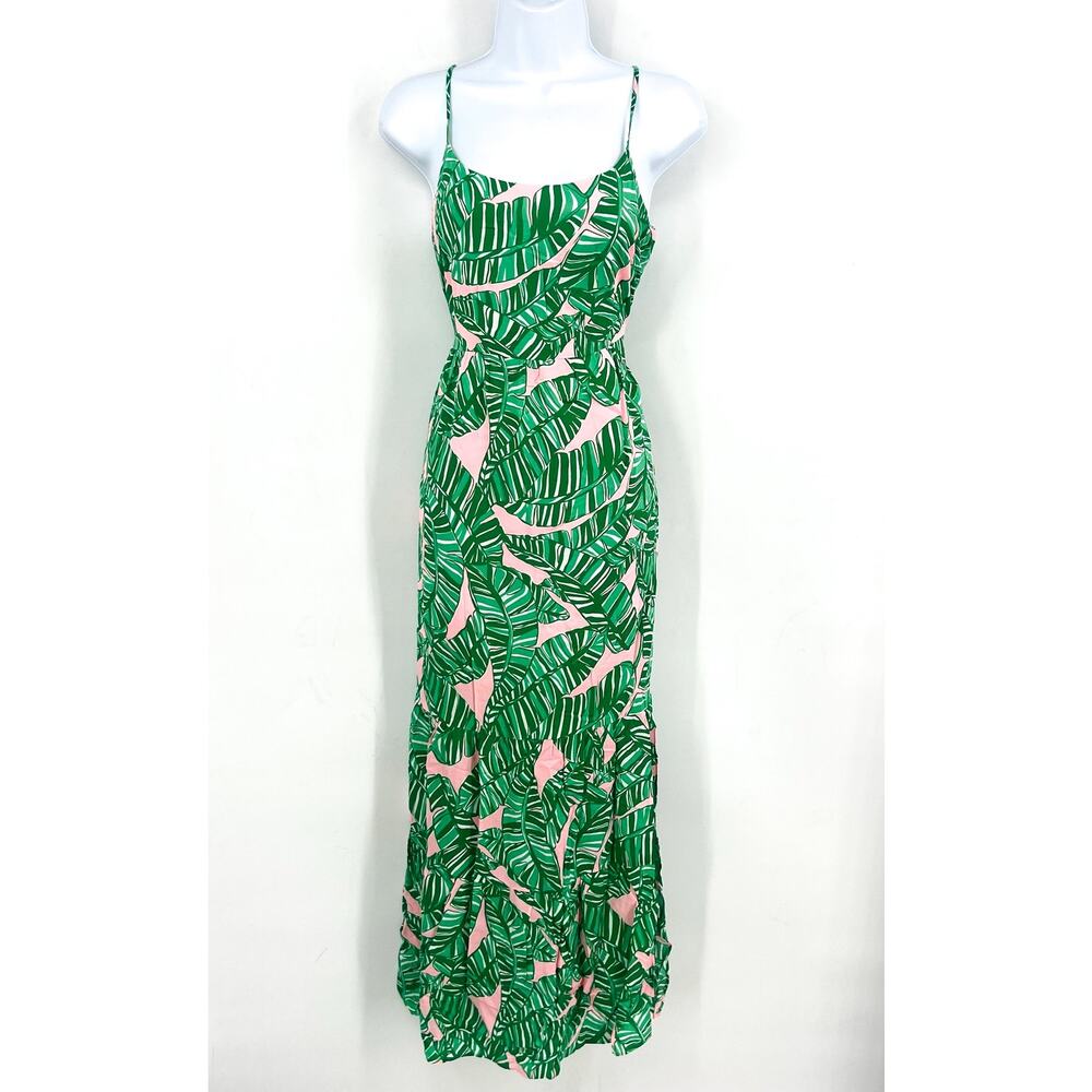 LILLY PULITZER Womens Teresa Maxi Dress XS Green Pink Lets Go Bananas NWT - Picture 4 of 13